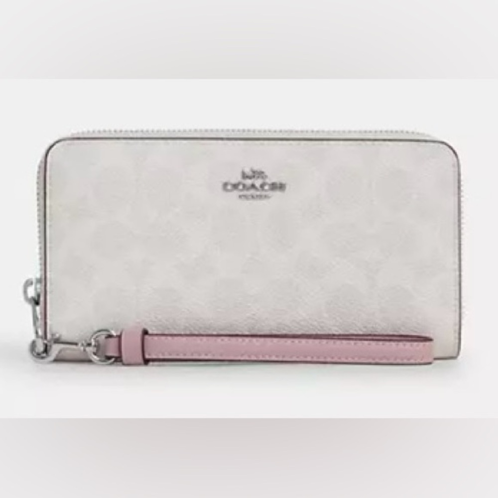 Coach Cream and Pink Wristlet